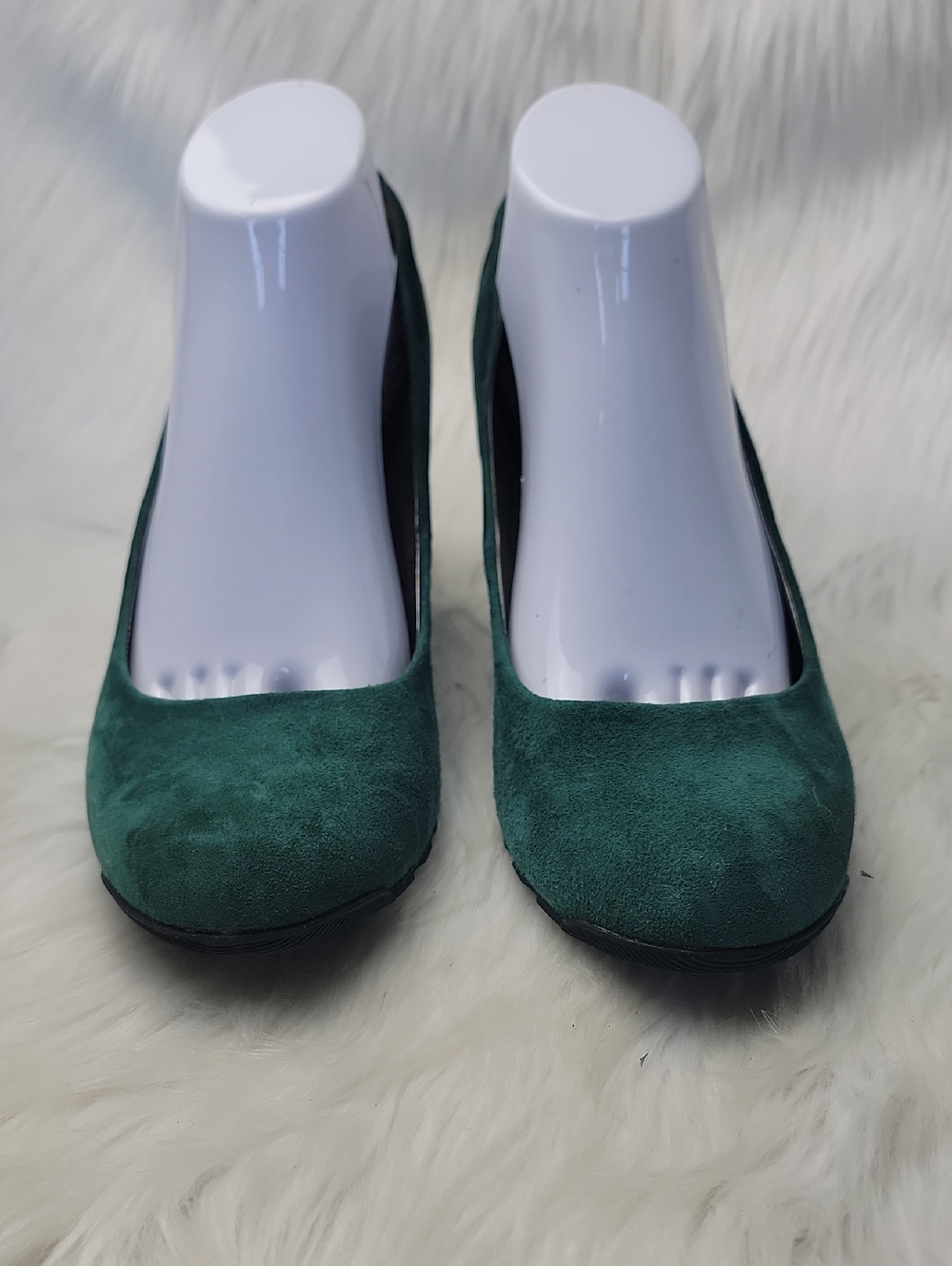 KENNETH COLE REACTION Green Suede Leather Rounded Toe Office Party Wedge Heel 10 - Picture 2 of 12